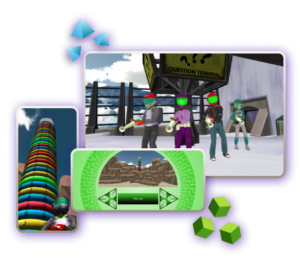 DimensionU: A Competitive Multiplayer Game Enhancing Math and Literacy Skills