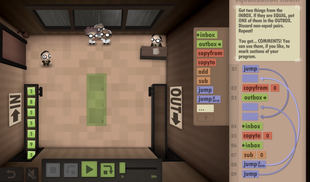 Human Resource Machine programming interface