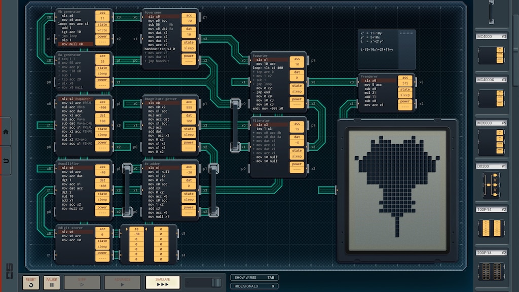 Shenzhen I/O circuit design interface