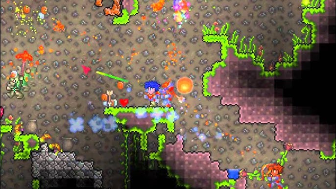 Terraria crafting and exploration